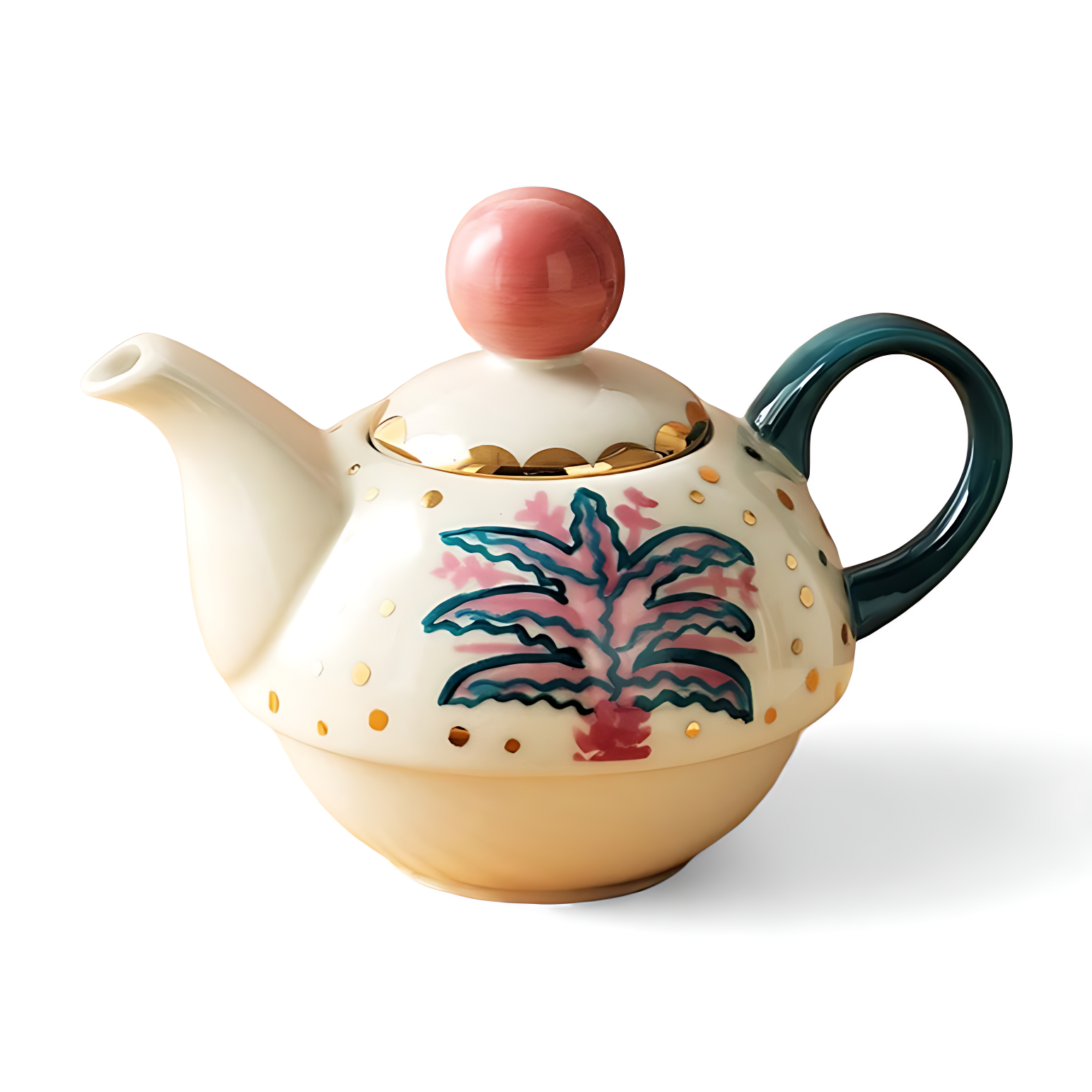 Teekanne Mit Tasse Porzellan