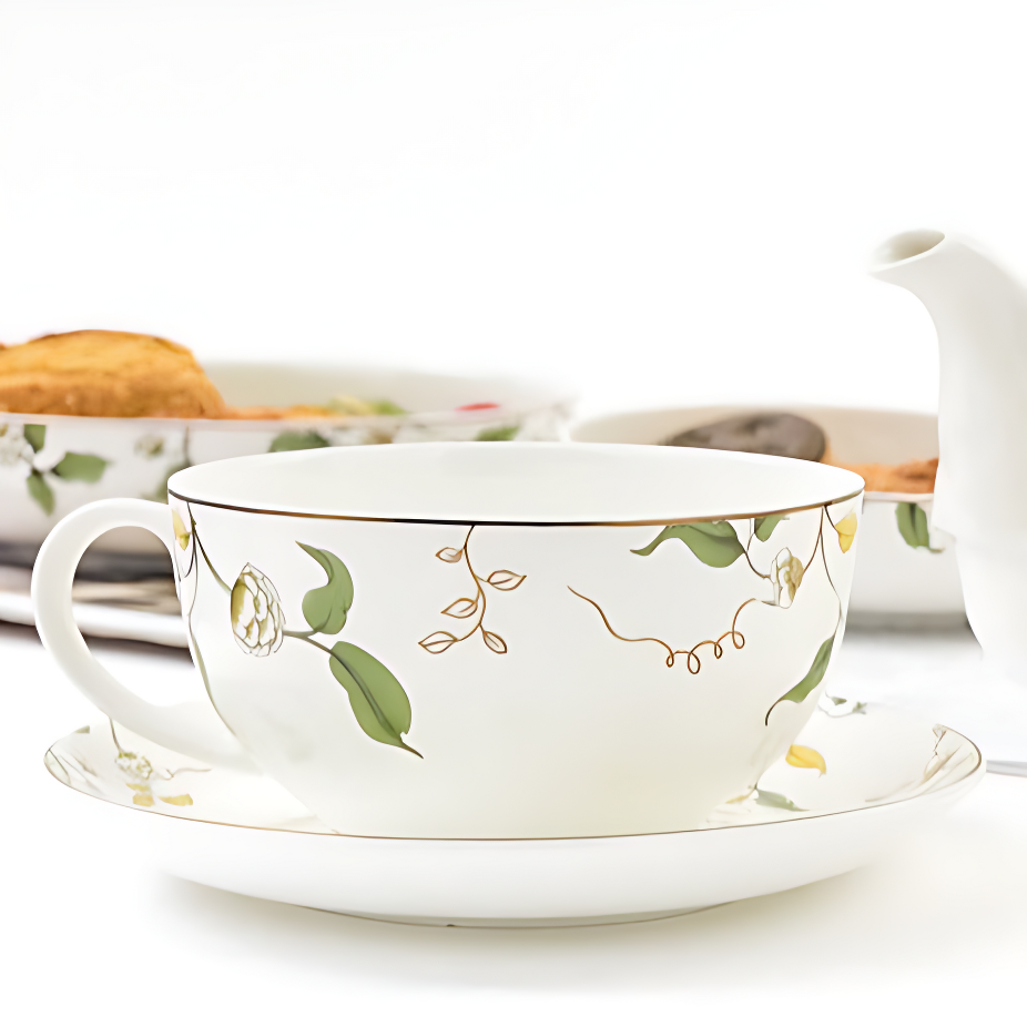 Teekanne Mit Tasse Porzellan