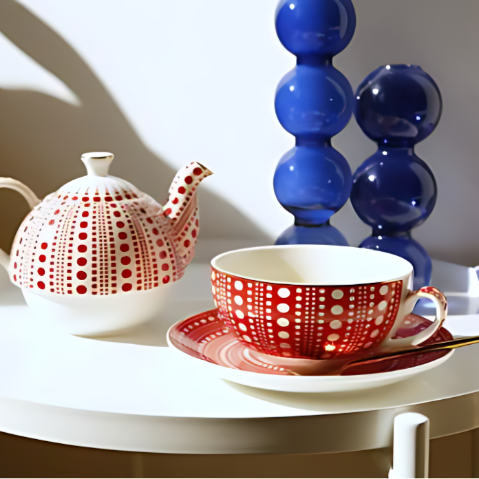 Teekanne Mit Tasse Schwarz