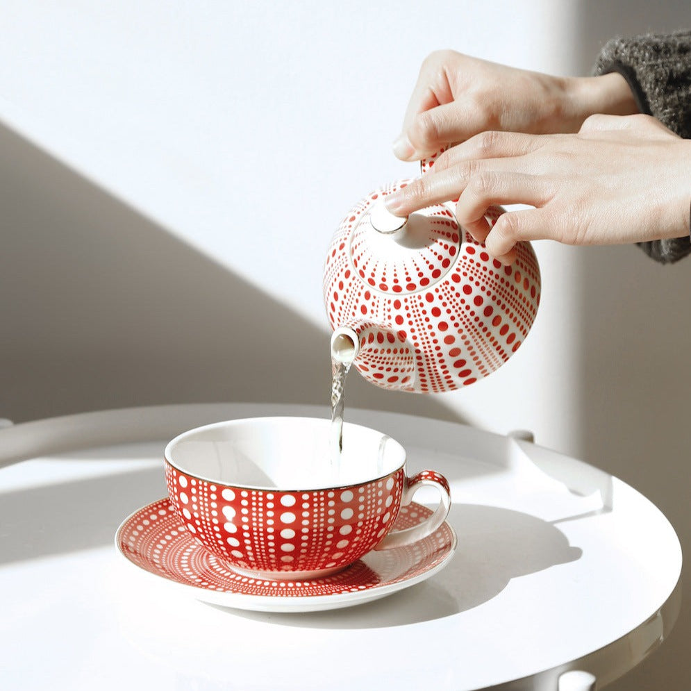 Teekanne Mit Tasse Schwarz