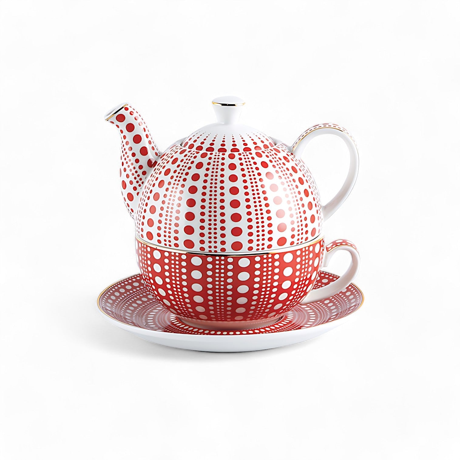 Teekanne Mit Tasse Schwarz