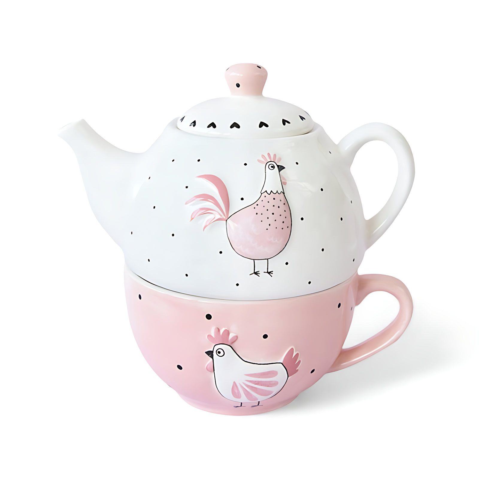 Teekanne Mit Tasse Tiermotiv