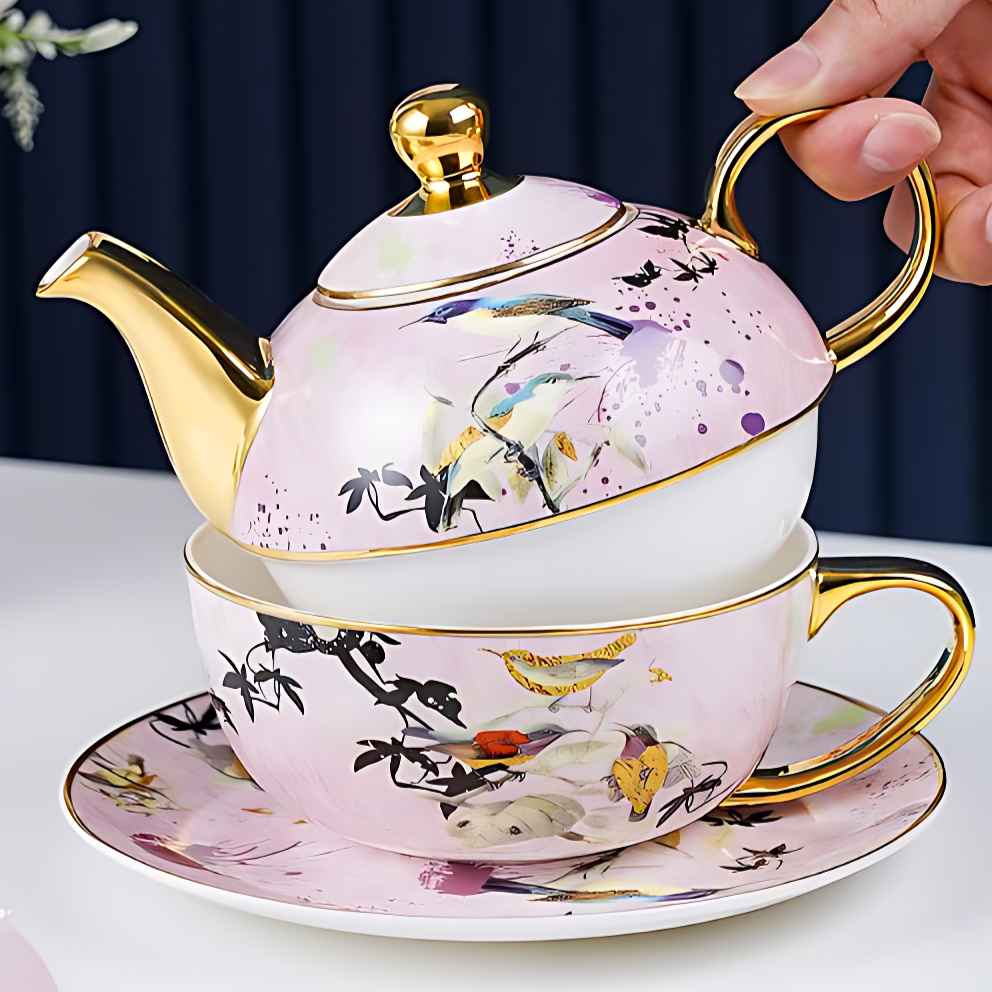 Teekanne Mit Tasse Und Untertasse