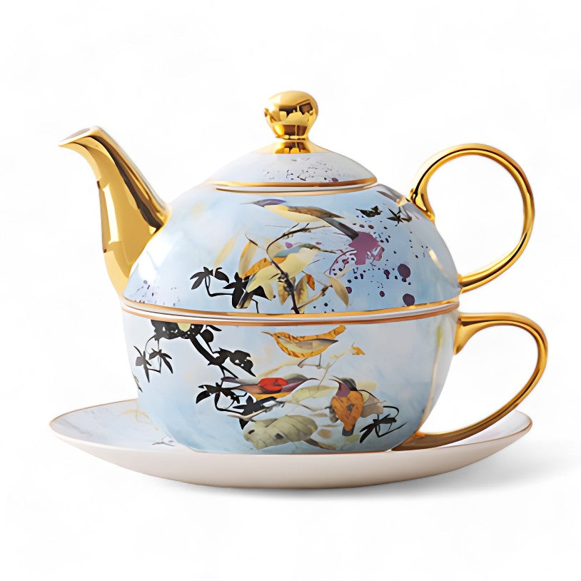 Teekanne Mit Tasse Und Untertasse