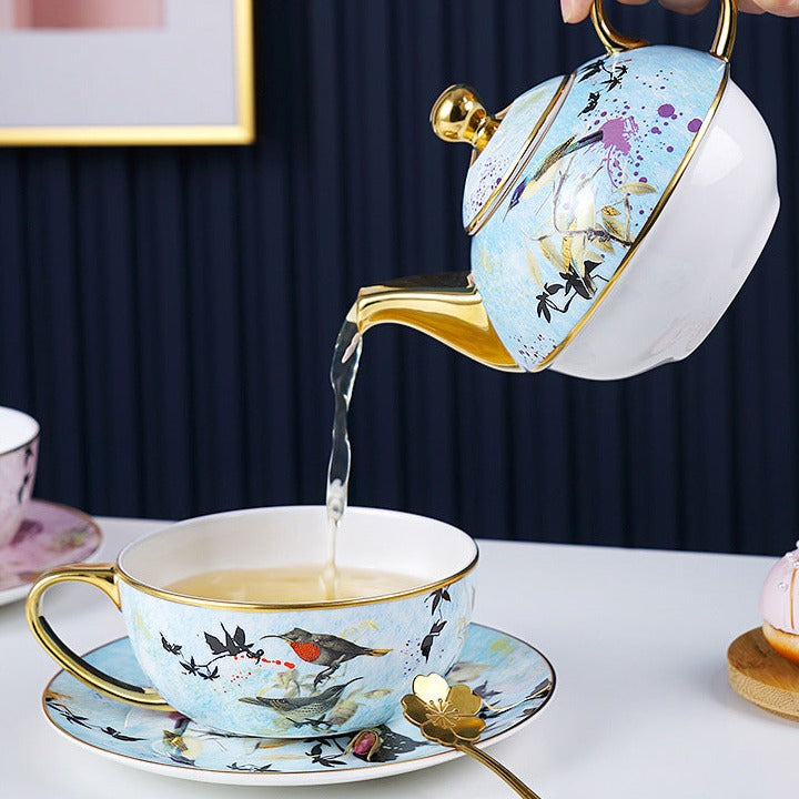 Teekanne Mit Tasse Und Untertasse