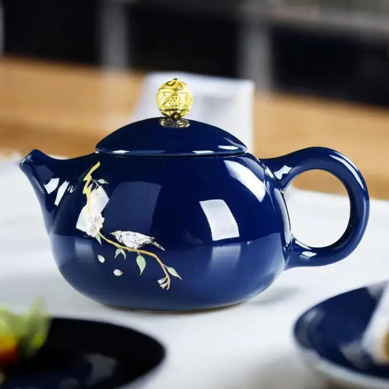 Teekanne Porzellan Blau