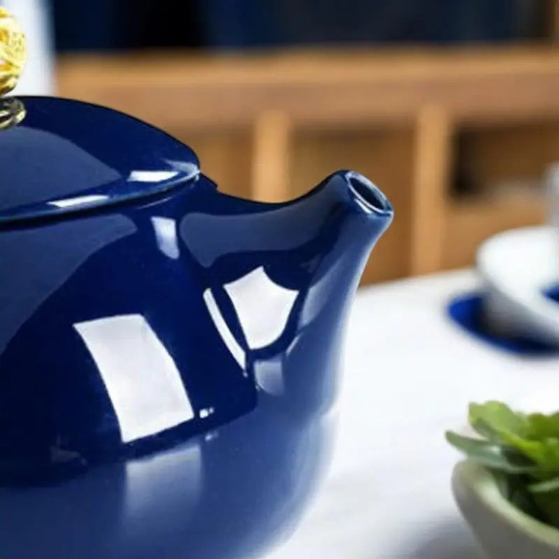 Teekanne Porzellan Blau