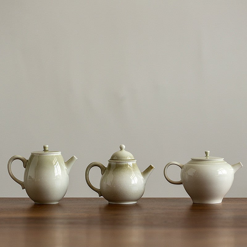 Teekanne Porzellan Elfenbeinfarben