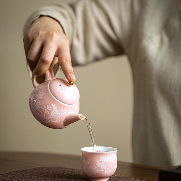 Teekanne Porzellan Rosa