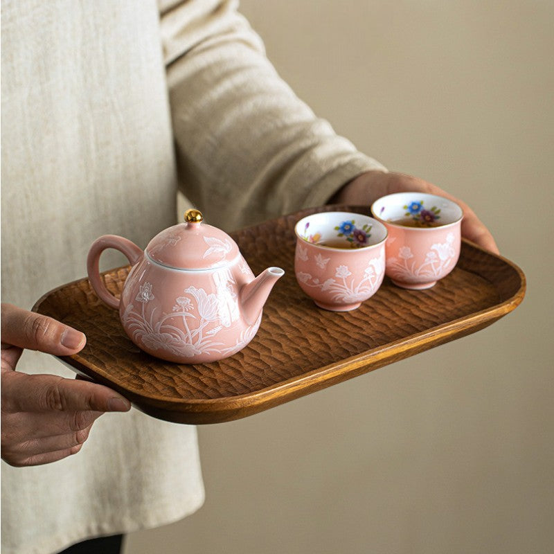 Teekanne Porzellan Rosa