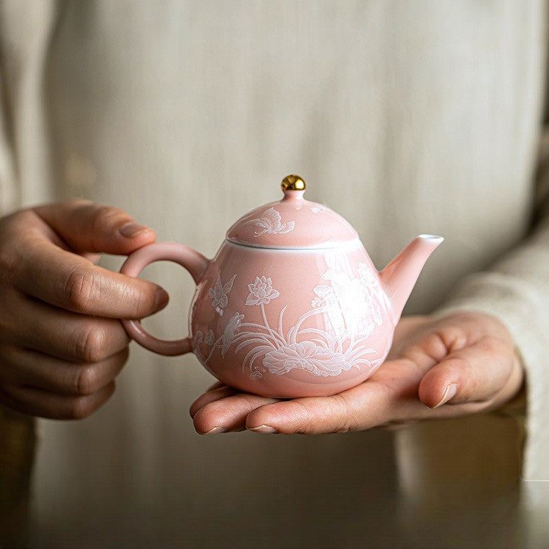 Teekanne Porzellan Rosa