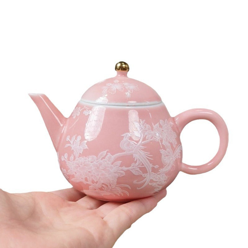 Teekanne Porzellan Rosa