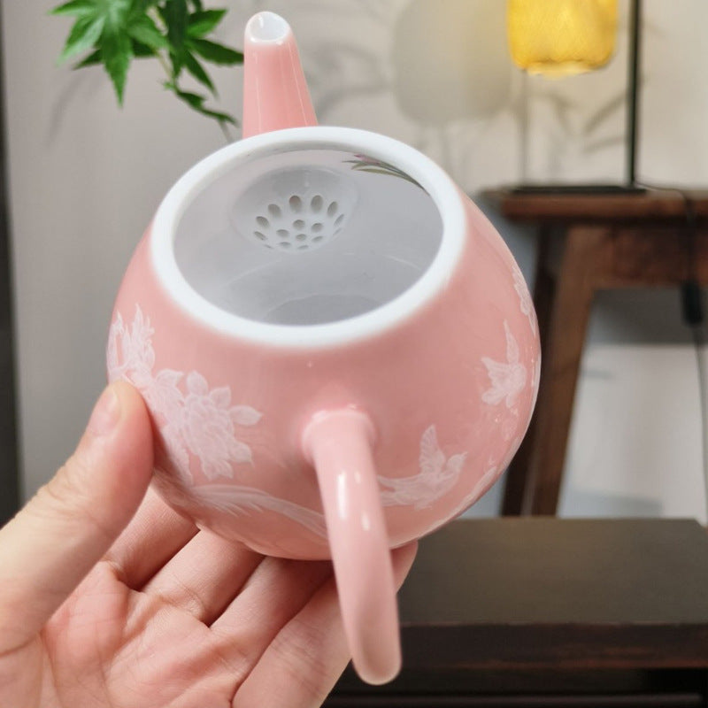 Teekanne Porzellan Rosa