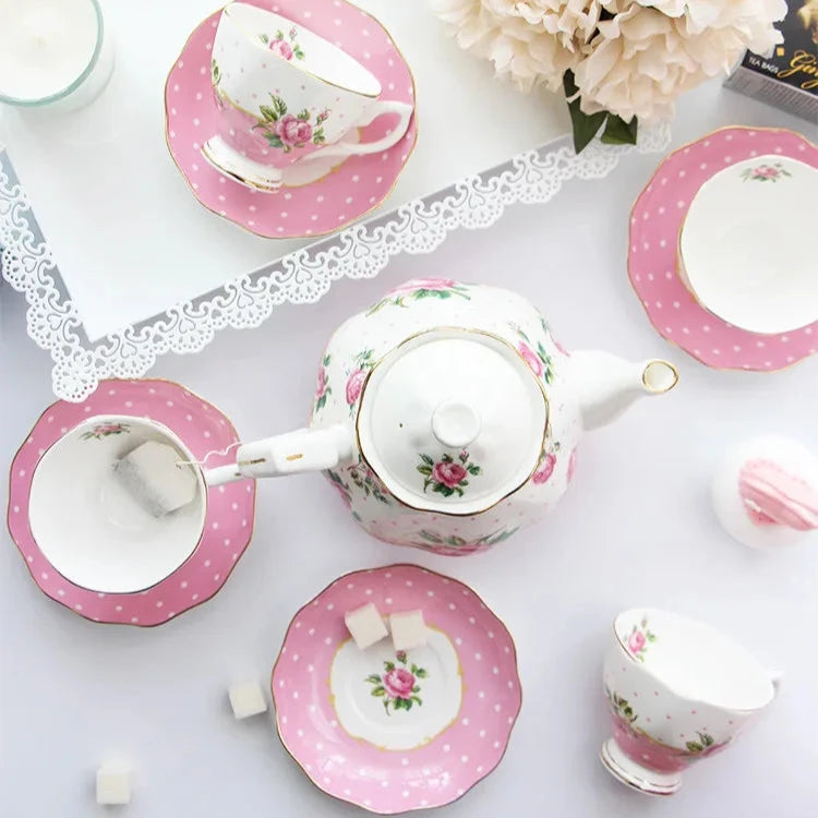 Teekanne Porzellan Rosen