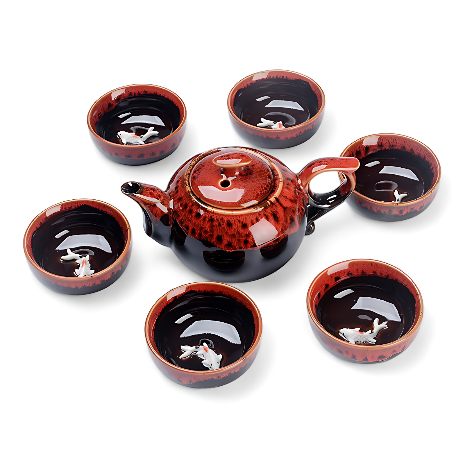 Teekanne Porzellan Schwarz