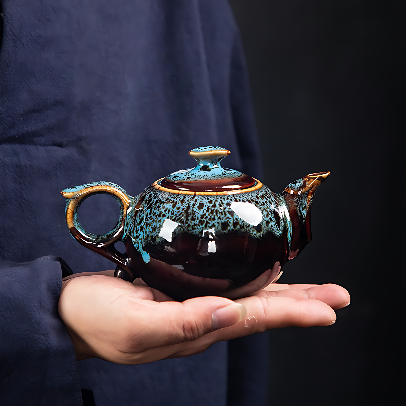 Teekanne Porzellan Schwarz