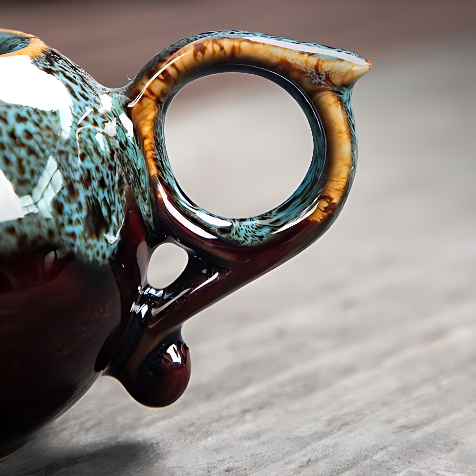 Teekanne Porzellan Schwarz