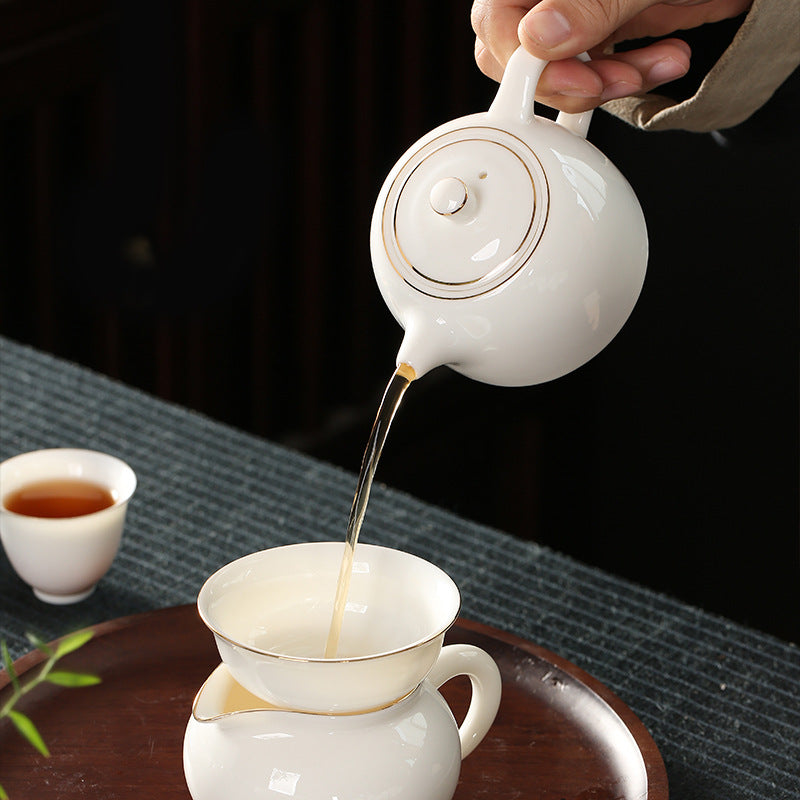 Teekanne Porzellan Weiß