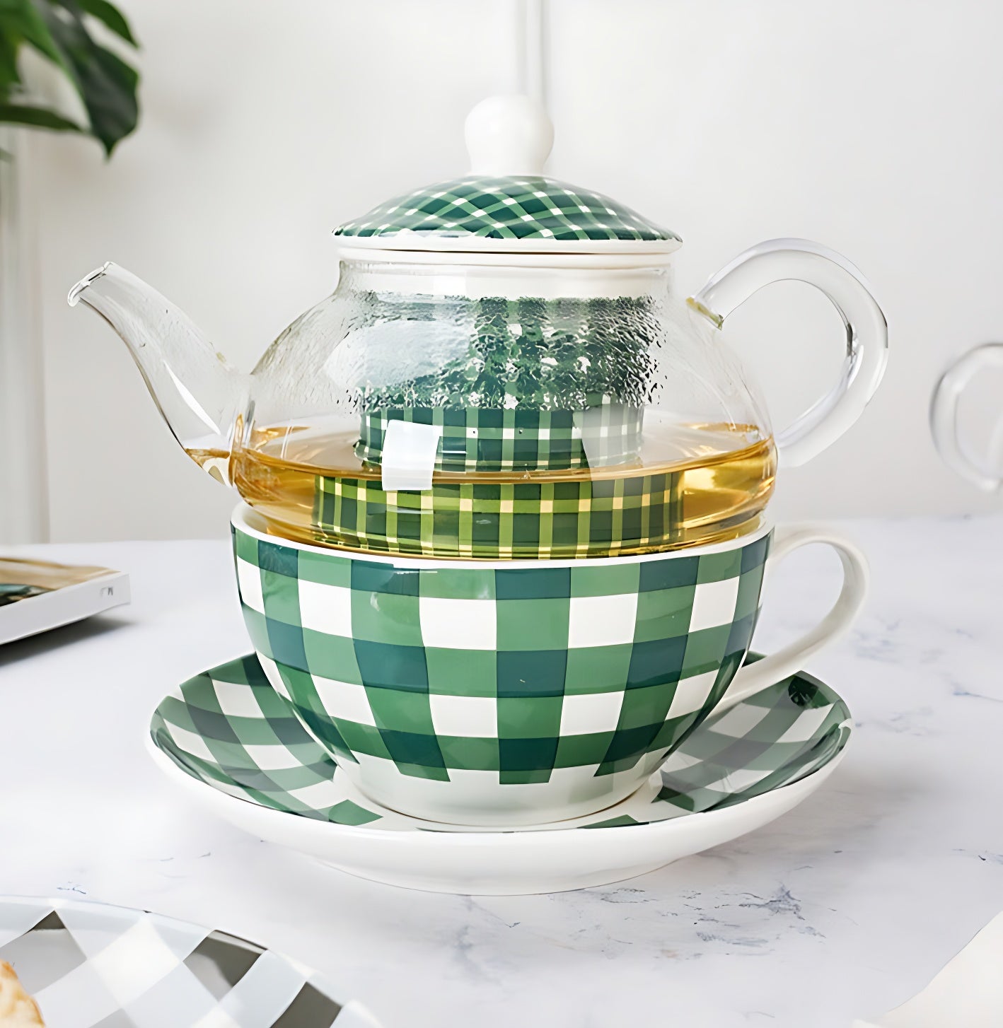 Teekanne Und Tasse Mit Sieb