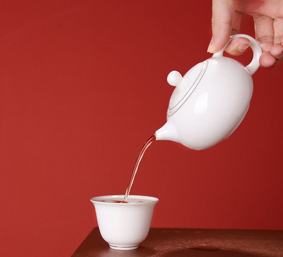 Teekanne Weiß Keramik