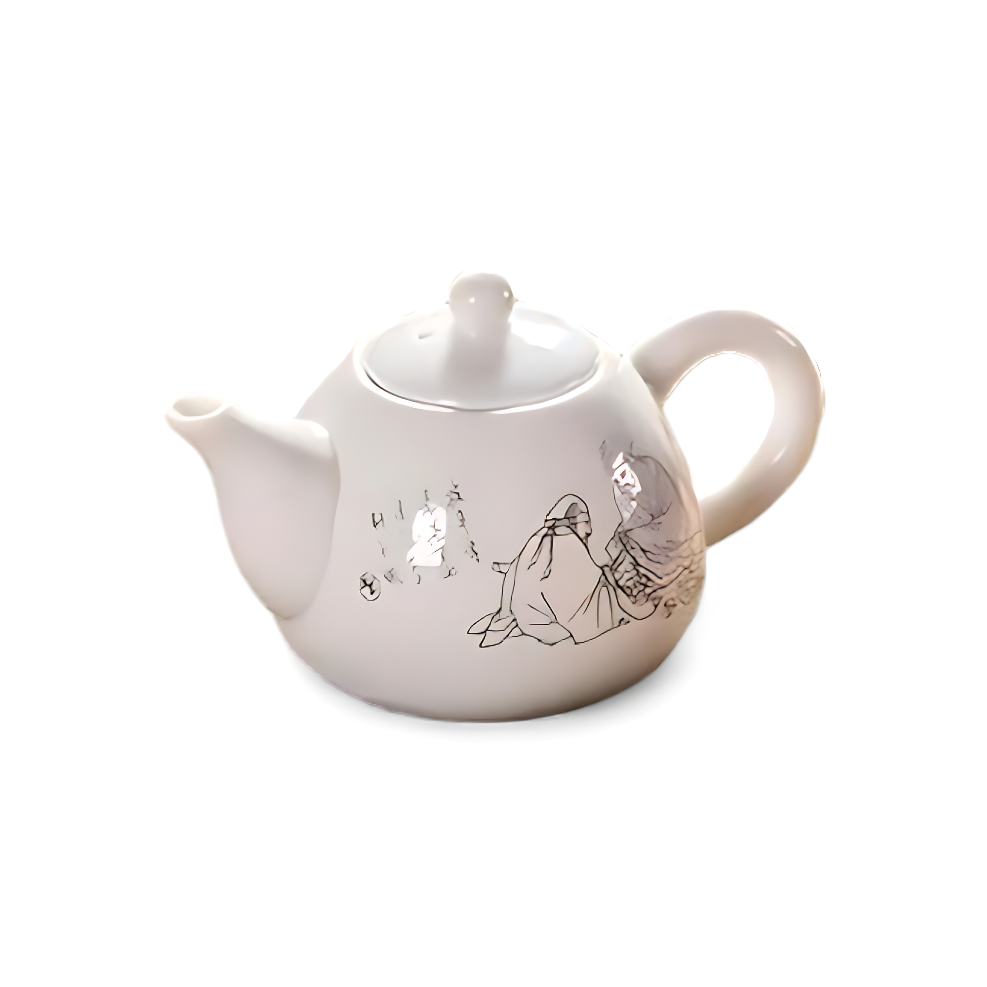 Teekanne Weiß Porzellan