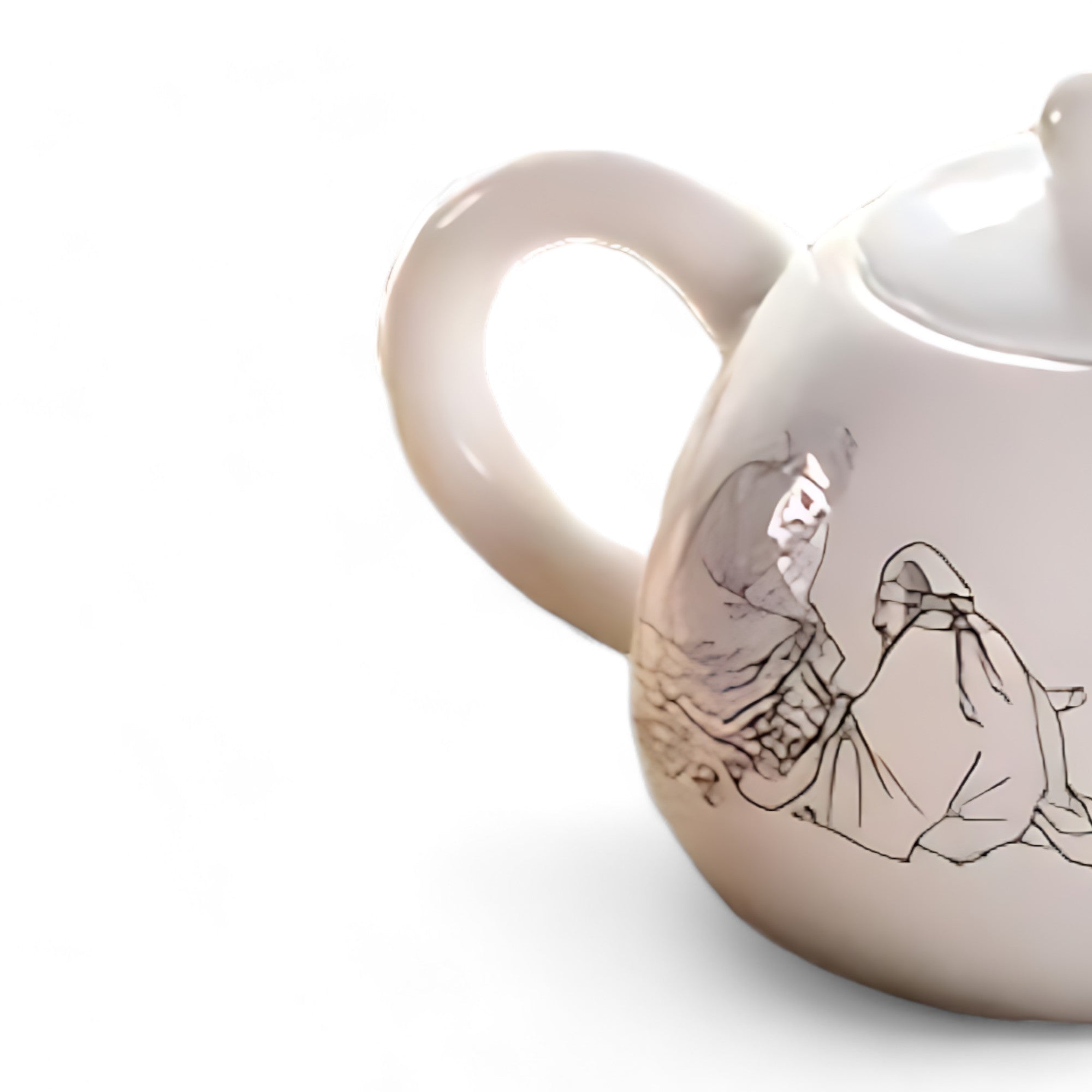 Teekanne Weiß Porzellan