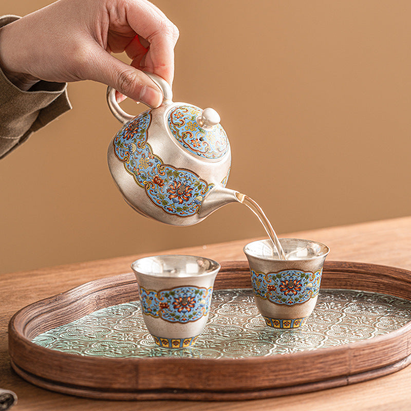 Teekannen Mit Tassen