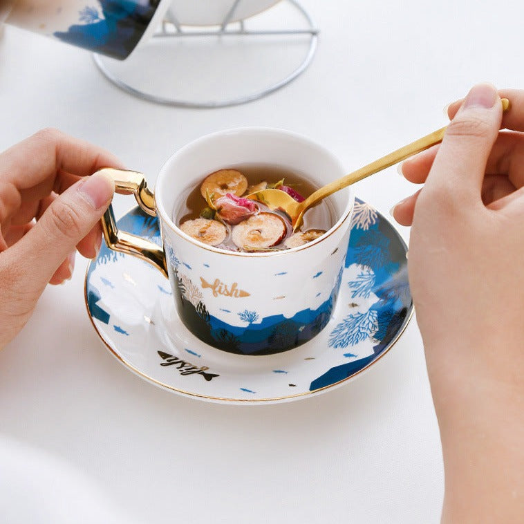 Teeservice Englisch Blau