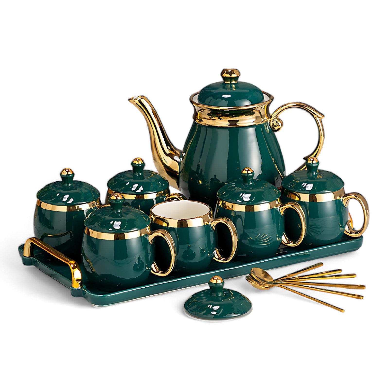 Teeservice Englisch Grün