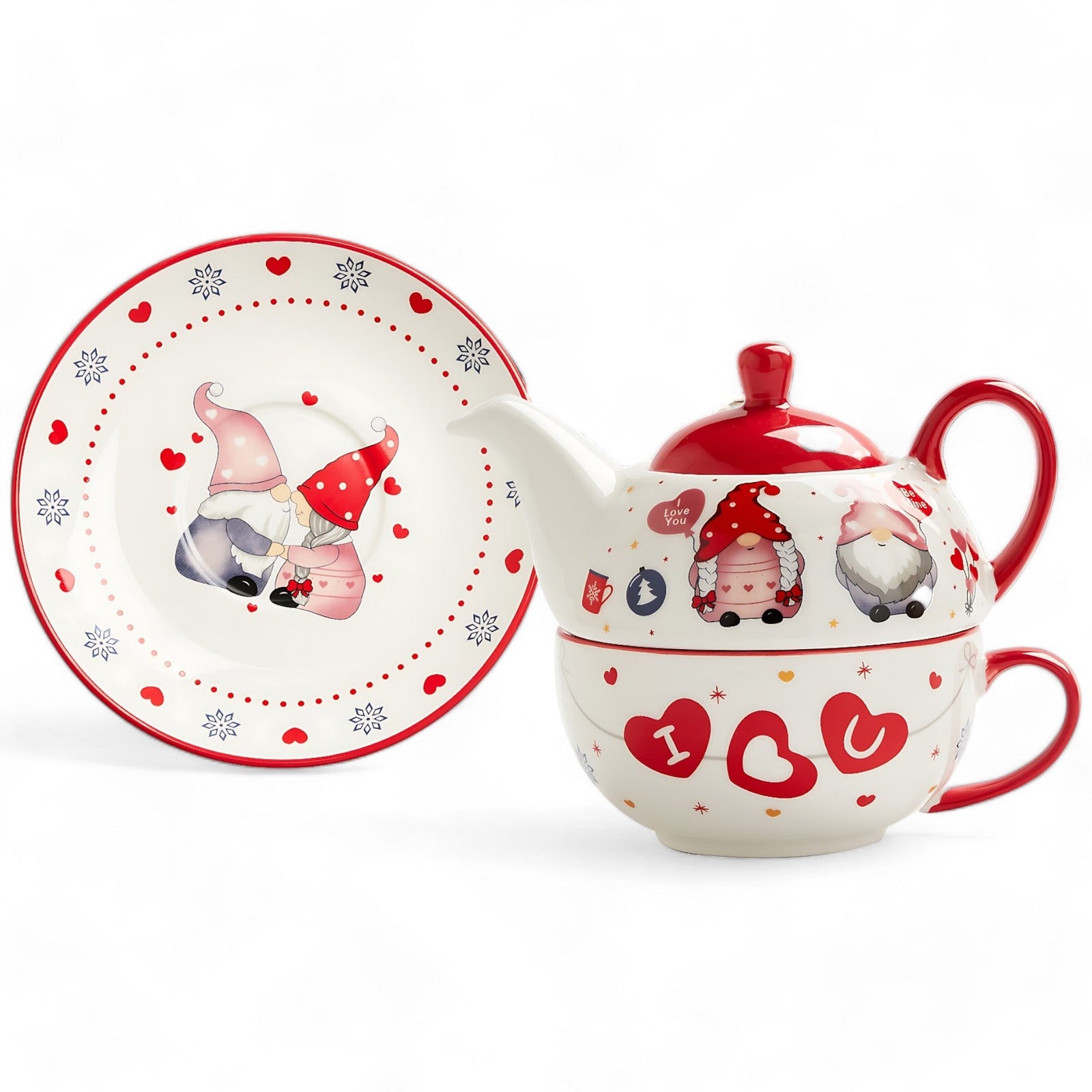 Teeservice Kinder Porzellan Rot