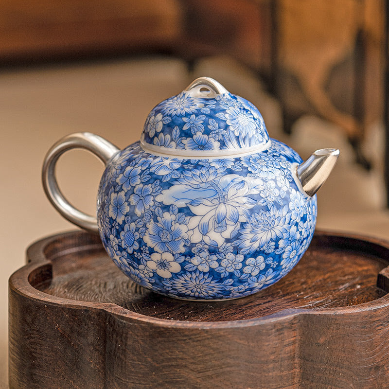 Teeservice Porzellan Blau