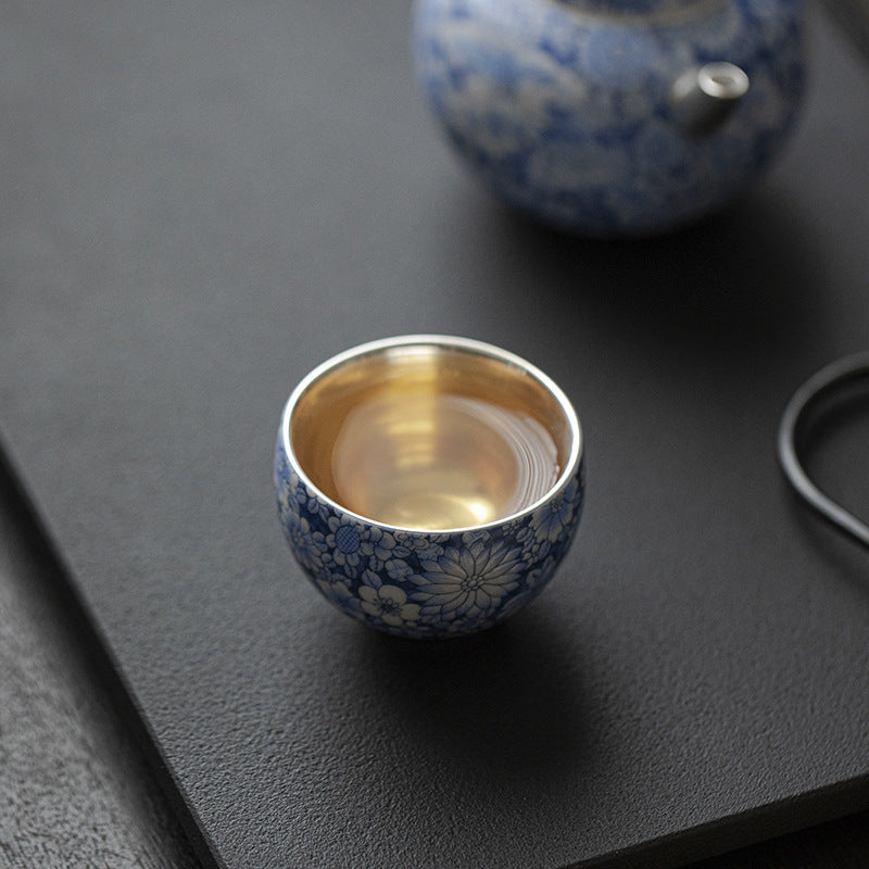 Teeservice Porzellan Blau