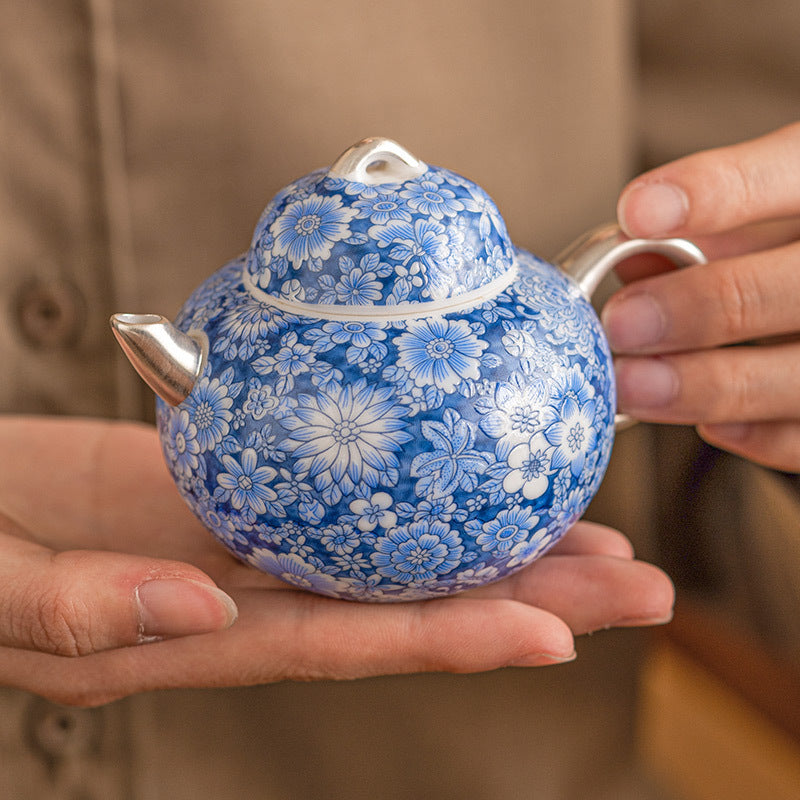 Teeservice Porzellan Blau