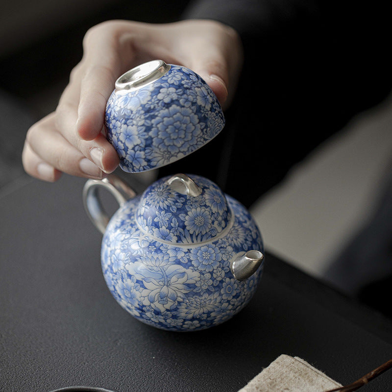 Teeservice Porzellan Blau