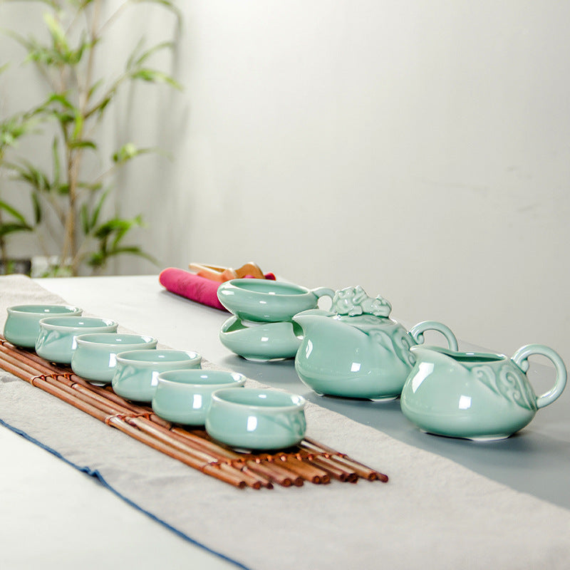 Teeservice Porzellan Dekor Blau