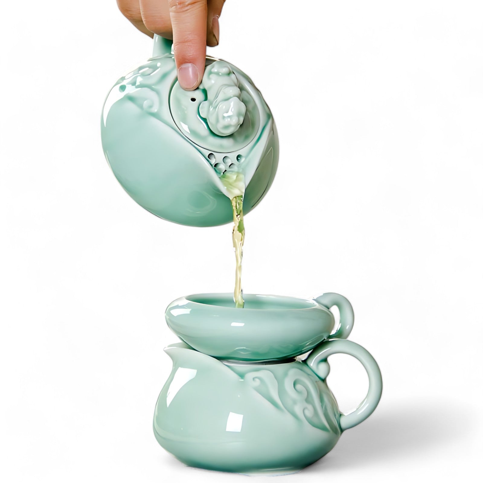 Teeservice Porzellan Dekor Blau