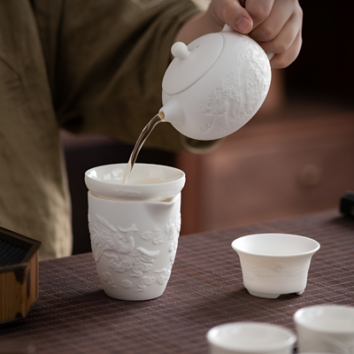 Teeservice Porzellan weiß