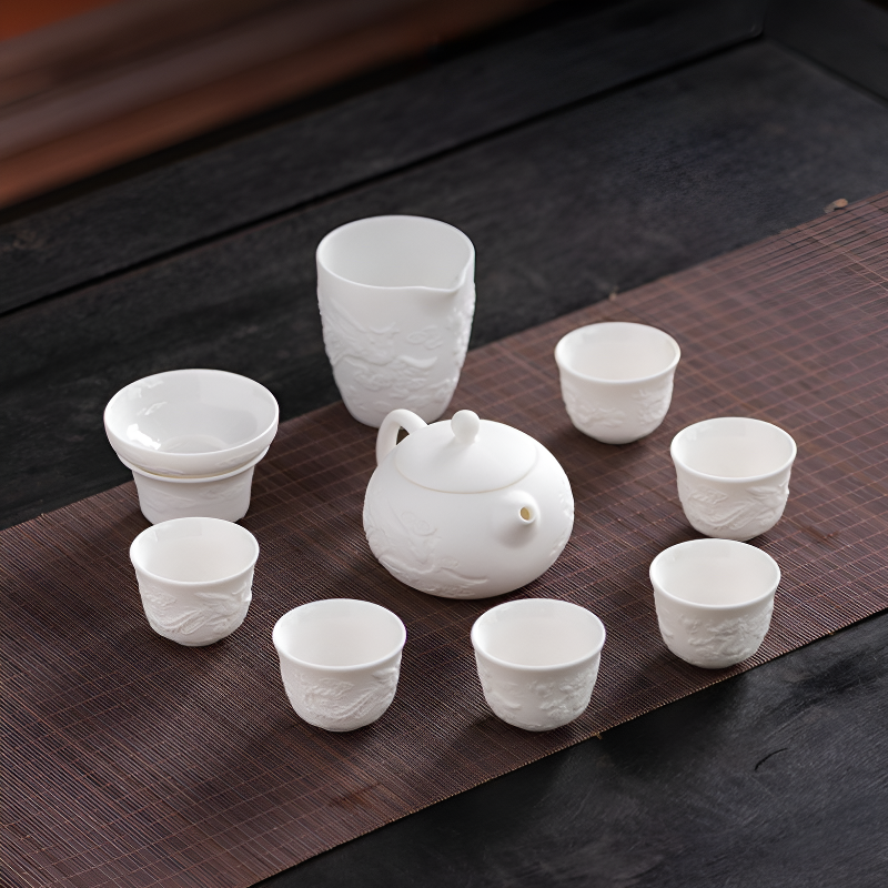 Teeservice Porzellan weiß