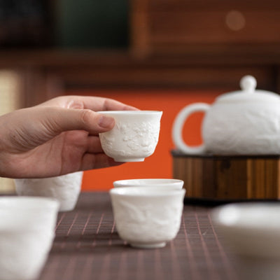 Teeservice Porzellan weiß