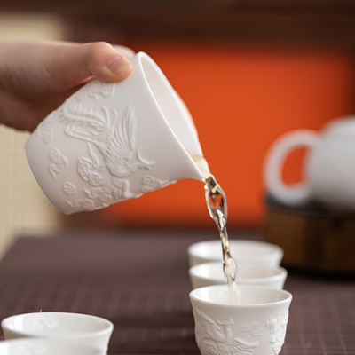 Teeservice Porzellan weiß