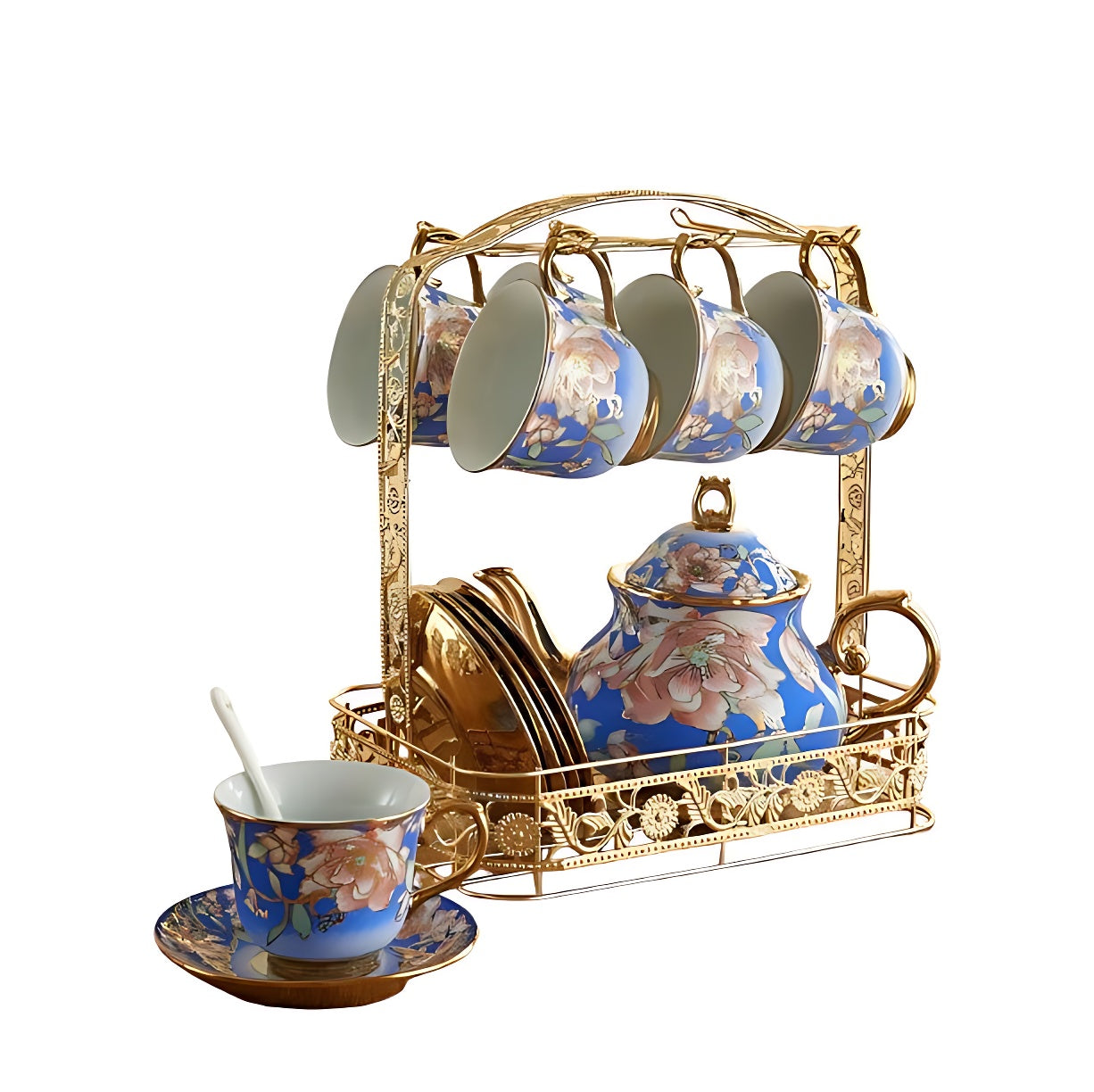 Teeservice Vintage Blau