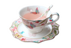 Teeset mit Teekanne Rechaud und Schmetterlingstassen