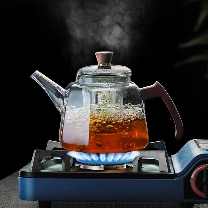 Transparente Borosilikat-Teekanne