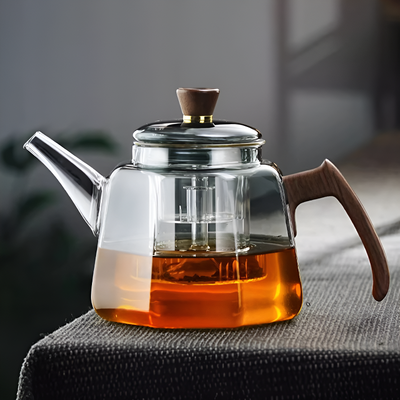 Transparente Borosilikat-Teekanne