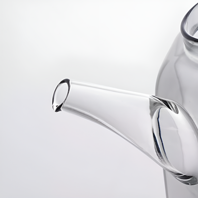 Transparente Borosilikat-Teekanne