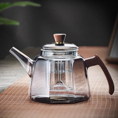 Transparente Borosilikat-Teekanne