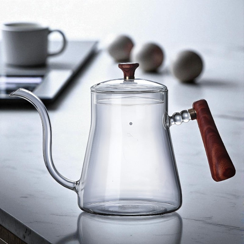 Transparente Glas Teekanne