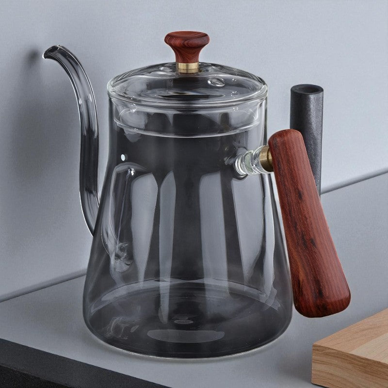 Transparente Glas Teekanne