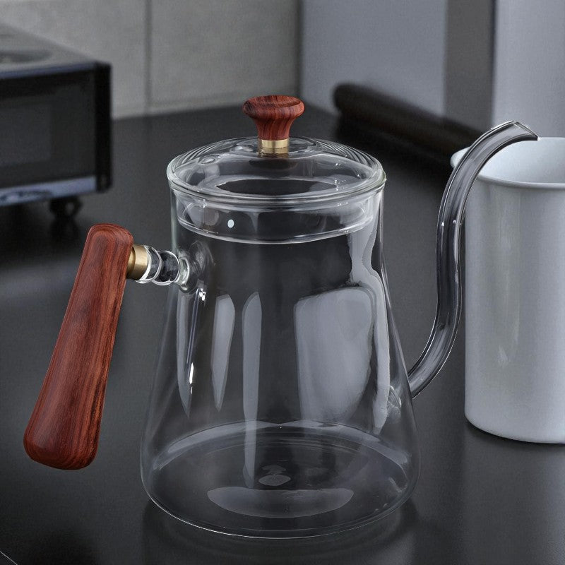 Transparente Glas Teekanne