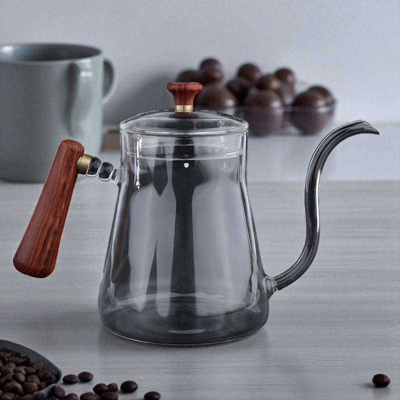 Transparente Glas Teekanne
